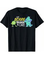 Pixar Monsters, Inc We Scare Because We Care Logo T-Shirt S įvairiaspalvis