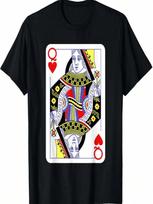 Queen Of Hearts Playing Cards Halloween Costume Casino Easy T-Shirt S įvairiaspalvis
