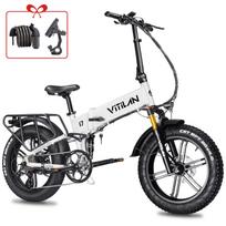 VITILAN i7 Pro electric bike, 750W engine, 48V20AH battery, full suspension, folding electric bike, 20-inch tyres, all-terrain electric bike balta