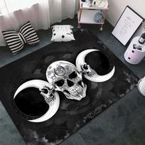 Gothic Skeleton & Moon Area Rug, for Living Room, Bedroom, Office - Gothic Style Home Decor Mat 50x80cm