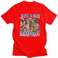 Just A Boy Brainrot Who Love Meme T Shirt for Unisex 100 Cotton Tshirt Casual Streetwaer Short Sleeve Tee Shirt Clothing Gift S