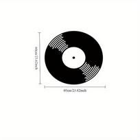Vinyl Record Round Rug Flannel Music Lover Gift Living Room Bedroom Decor Floor Mat Retro Style Home Decoration Black White 60cm x 60cm