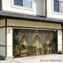 2D Exotic Arabian Palace Facade with Plants Backdrop Photography Background Banner 47.2x31.5inch/120*80cm