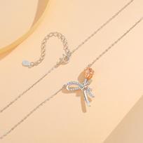 Tichia Rose Bouquet Necklace for Women - S925 Sterling Silver Floral Clavicle Chain 925 Silver