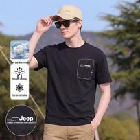 JEEP Men's Casual Print Short-Sleeve T-Shirt L juoda