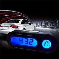 Mini elektroninis automobilio laikrodis Laikrodis Automatiniai laikrodžiai Šviečiantis termometras LCD foninis apšvietimas Skaitmeninis ekranas Automobilio stiliaus priedai juoda