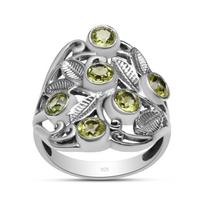 Natūralus peridotas 4x4 mm apvalus brangakmenis 925 svarų sterlingų sidabro lapų filigraninio dizaino žiedas moterims ir mergaitėms 5 žalia