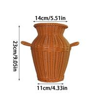 1 vnt. Imitacinis stalo dekoravimas Sodininkystės reikmenys Rotango vaza Gėlių krepšys Augalų vazonas 14cm*14cm*23cm