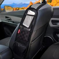 Naujas automobilinės kėdutės šoninis organizatorius, automobilinės sėdynės laikymo pakabinamas krepšys telefonams, gėrimams, daiktams laikyti su tinkleliu kišene automobiliams, SUV ir sunkvežimiams juoda