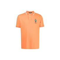 Polo Ralph Lauren SS22 Color Block Single-Breasted Straight Fit Casual Short Sleeve Polo Shirt Men tops Orange 710867573-002 S