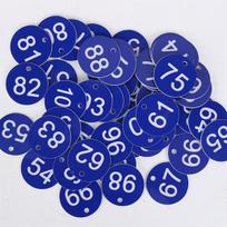 1Set/50Pcs Round Beehive Tag 1~50 Waterproof Numbered Label with a Hole Multi-purpose Beekeeping Box Sequential Numbers Marker 1 set (50Pcs) tamsiai mėlyna spalva