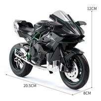 1/10 Kawasaki H2R lydinio lieto motociklo modelio transporto priemonės kolekcija Garsas ir šviesa Visureigio Autociklo Žaislai Automobilis juoda