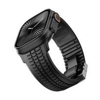 Silicone TPU Strap for Apple Watch Band Ultra 3 49mm 46mm 45mm 44mm Titanium Color Bracelet for IWatch Series 11 10 9 8 SE 7 6 5 44mm(6 5 4 SE)