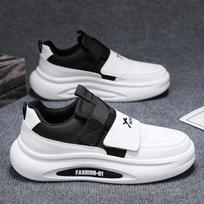 Velcro shoes autumn casual lace-free board shoes leather surface sports thick sole increase 39 juoda
