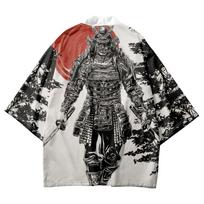 Summer Japanese Ukiyo-e Harajuku Kimono Cloak Feather Woven Robe 3D Digital Printed Cardigan Hanfu XXS