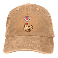 Grynos spalvos tėčio kepuraitės Stardew Valley Happy White Chicken Moteriška kepurė nuo saulės beisbolo kepuraitės su viršūne Adjustable Cap&>8Y