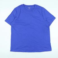 NEXT Womens Blue Cotton Basic T-Shirt Size 14 Crew Neck M