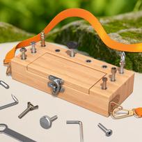 Montessori sraigtų derinimo išmontavimo surinkimo veržlių įrankių dėžutė su atsuktuvu ir veržliarakčiais Edukaciniai smulkiosios motorikos lavinimo žaislai