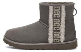 UGG Classic Mini Shearling Logo 'Charcoal' Women's 1153473-CHRC 36