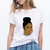 Fashion Cool Melanin Black Tattoo Girl T Shirts Women O Neck Short Sleeve Harajuku Tshirt Kawaii M