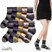 Arnold Palmer Women's Casual Striped Fashion Mid-Length Socks 10-Pair Set Made in Korea F(5+5)