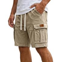 Mens shorts casual multi pocket design gym shorts men comfortable fit mens athletic shorts for daily activities mens workout shorts M chaki