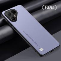 Leather Funda for Tecno Pova Curve 2 Case Fashion Fiber Texture PU-Leather + Plastic Hard Protection Back Cover Capa Tecno Pova Curve 2 šviesiai violetinė spalva
