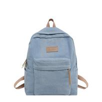 Džinsinė kuprinė Moteriška kuprinė Studentų mokyklinė kuprinė šviesiai mėlyna spalva