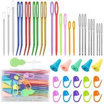Multicolor Bent Tapestry Needle With Stitch Markers Darning Needles New Weaving Needle