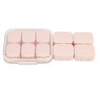 Portable Medicine Organizer Waterproof Case PP,PC Pill Organizer Removable Compartments Pink Vitamin Container Daily Medication