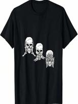 Three Wise Skulls Deaf, Blind, Mute,Halloween Costume Skull T-Shirt S įvairiaspalvis