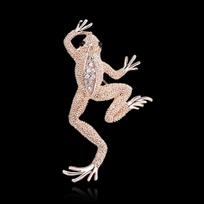 Luxury Rhinestone Cute Frog Brooches For Women Men Vintage Fashion Vivid Cute Funny Animal Froggy Buckle Pins Party Jewelry Gift