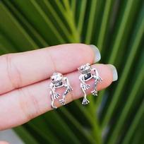 Vintage Gothic Green Frog Earring For Women Creative Funny Animal Frog Piercing Ear Studs Y2k Party Aesthetics Jewelry Gifts