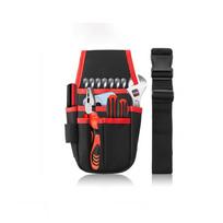 Large Capacity Hardware Tools Pouch Multi-pocket Tools Storage Bag Tool Waist Pack  Electrician red-style 1