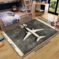 Airplane Theme Area Rug - Machine Washable, for Entryway, Bedroom, Living Room Mat, Home Decor 50x80cm