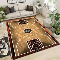Basketball Court Design Area Rug - Crystal Velvet Mat, for Living Room, Bedroom, Game Room or Dorm Decor 50x80cm