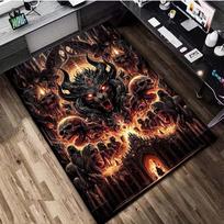 Gothic Horror Skeleton Army Style Area Rug, Large Outdoor Carpet, Yoga Mat for Bedroom & Living Room, Dorm Balcony Decor Mat 50x80cm