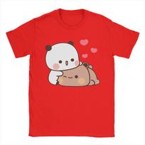 Panda Bear Bubu and Dudu TShirt for Unisex  Humor Cotton Tee Shirt Round Neck Short Sleeve T Shirts 4XL 5XL Tops S