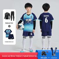 Unisex Autumn/Winter Sports Uniform Set for Football, Volleyball, Badminton - Tight-Fitting, 4-Piece Set 5XL