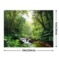 2D Lush Jungle River Stream Backdrop Photography Background Banner 47.2x31.5inch/120*80cm