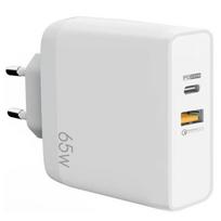 USB-C Wall Charger - BOOLING - 65W - PD 33W - QC 3.0 - Compatible Samsung Galaxy A05 A15 A25 A35 A55 balta