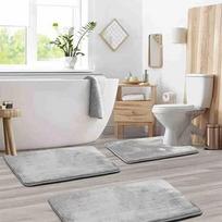 Vonios grindų kilimėlis Tualetas Trijų dalių rinkinys Koralinis aksomas Grindų kilimėlis Specialiai voniai Sugeriantis ir neslystantis 40 * 60cm