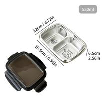 WORTHBUY 304 Stainless Steel Divided Bento Lunch Box Portable Leak-proof Food Container With Compartments For Students Adult