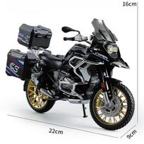 Simuliacija 1/10 mastelio BMW R 1250 GS Adventure lydinio motociklo modelis Vaikams lydinio motociklo modelis Žaislų kolekcija Namų dekoras juoda
