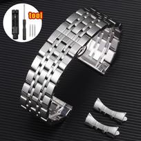 Solid Stainless Steel Watch Band for Tissot Quality Butterfly Buckle Wristband Curved/Flat Metal Strap 12/14/16/18/19/20/21/22mm 18mm sidabras