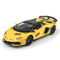 1/24 Scale Lambor Aventador SVJ 63 Super Car Model Sound Light Collection Metal Diecast Toys Vehicles Kids Boys Gift Decoration geltona