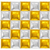 25PCS Gold and Silvery Square Foil Balloon Wall Backdrop Double Sided Balloon Arch Garland Kit for Anniversary Engagement Party Other