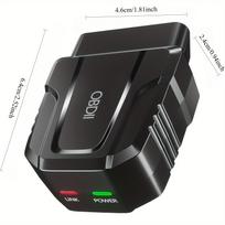 OBD2 skaitytuvas automobiliui, belaidis automatinis diagnostikos įrankis, skirtas iOS ir Android, išvalyti/resetinti transporto priemonės variklio klaidų kodus juoda