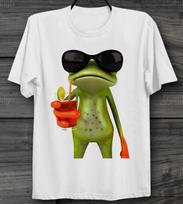 Frog Funny Cocktail Hipster T Shirt Poster Men's Ladies S