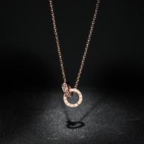 Luxury Elegant Crystal Circle Choker Fashion Roman Digital Stainless Steel Gold Silver Color Pendant Necklaces for Women Jewelry